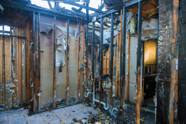 Professional Emergency Fire Damage Restoration technician working in Lovettsville, VA